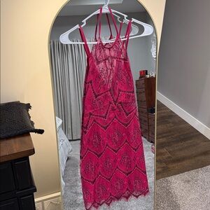 Free People Fuchsia Lace Dress